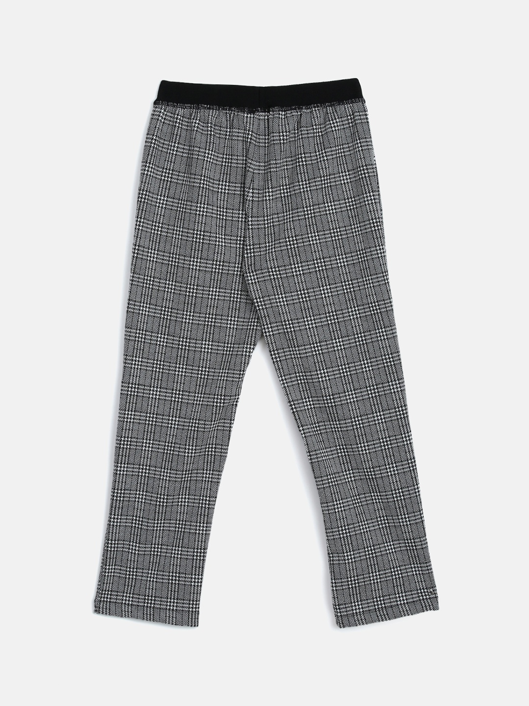 

ELLE Girls Black & White Slim Fit Checked Regular Trousers