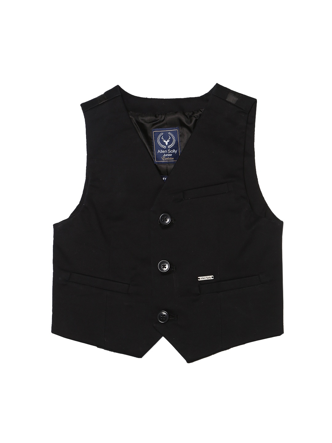 

Allen Solly Junior Boys Black Solid Waistcoat
