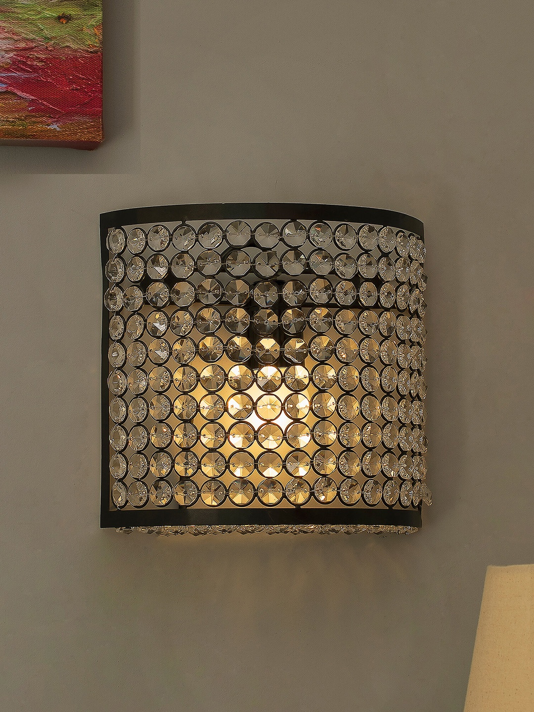 

Homesake Black Textured Crystal French Wall Sconce Lamp