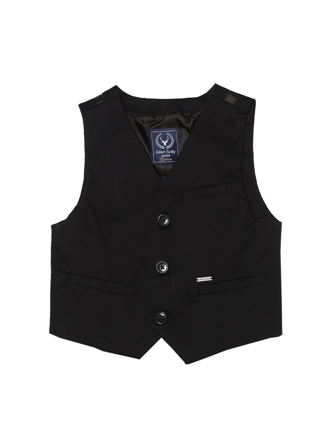 

Allen Solly Junior Boys Black Solid Waistcoat