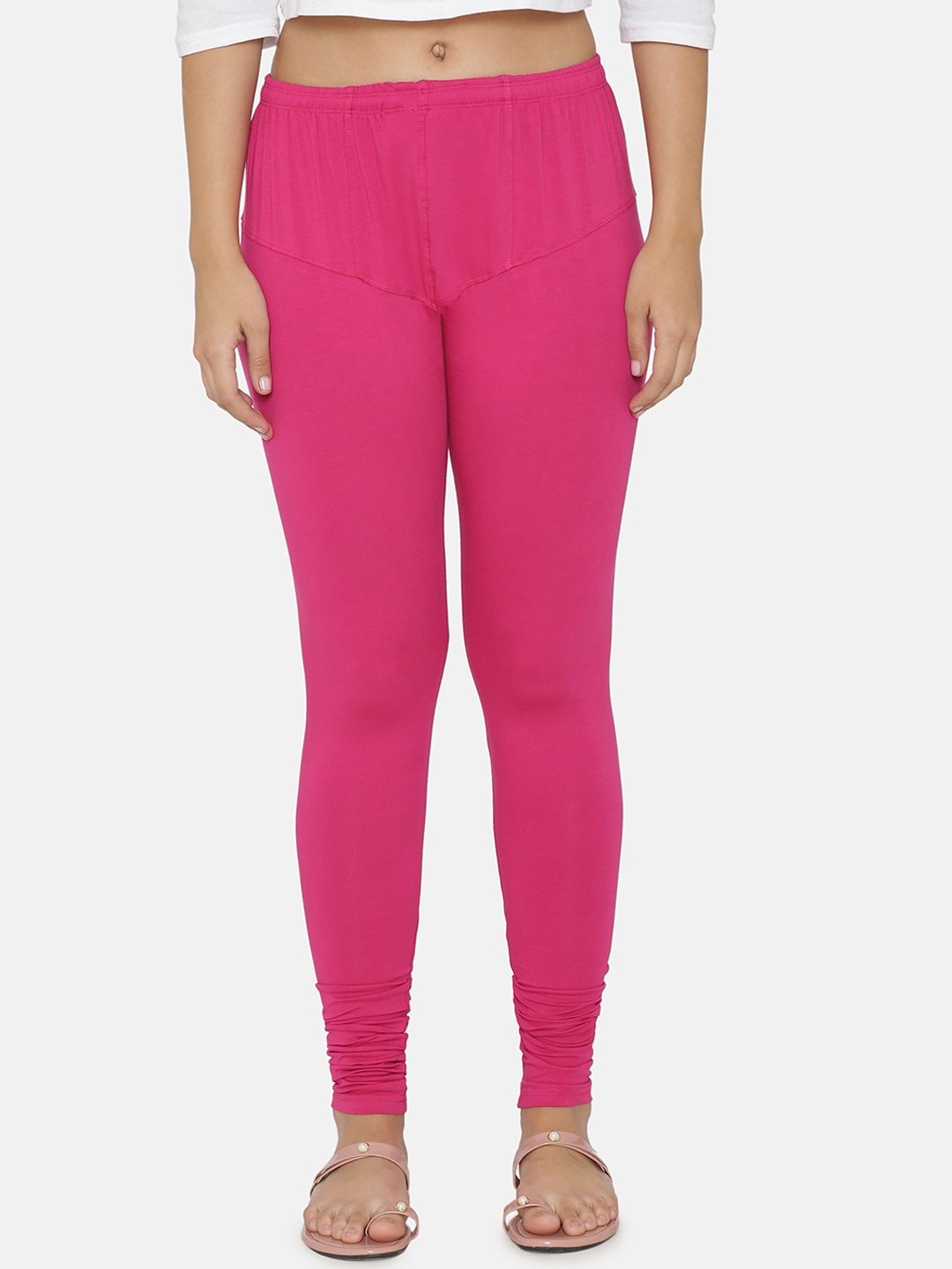 

N-Gal Women Pink Solid Churidar-Length Leggings