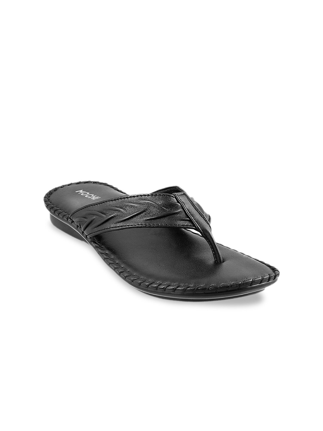 

Mochi Women Black Solid Open Toe Flats