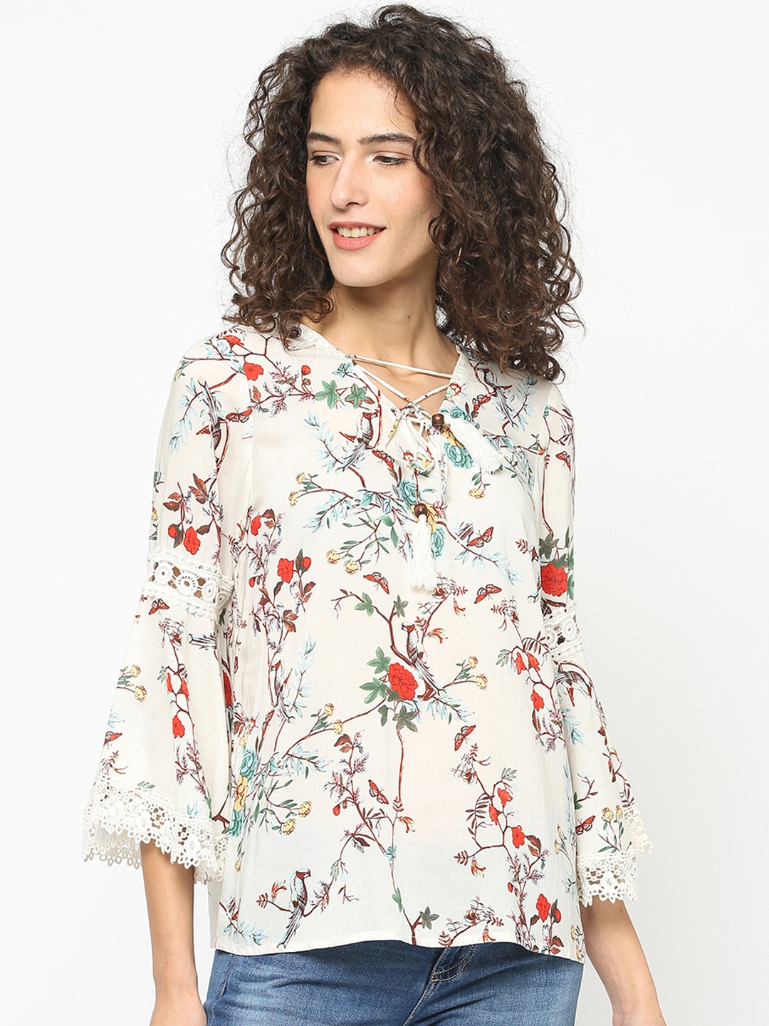 

Gipsy Women Off-White Printed Top