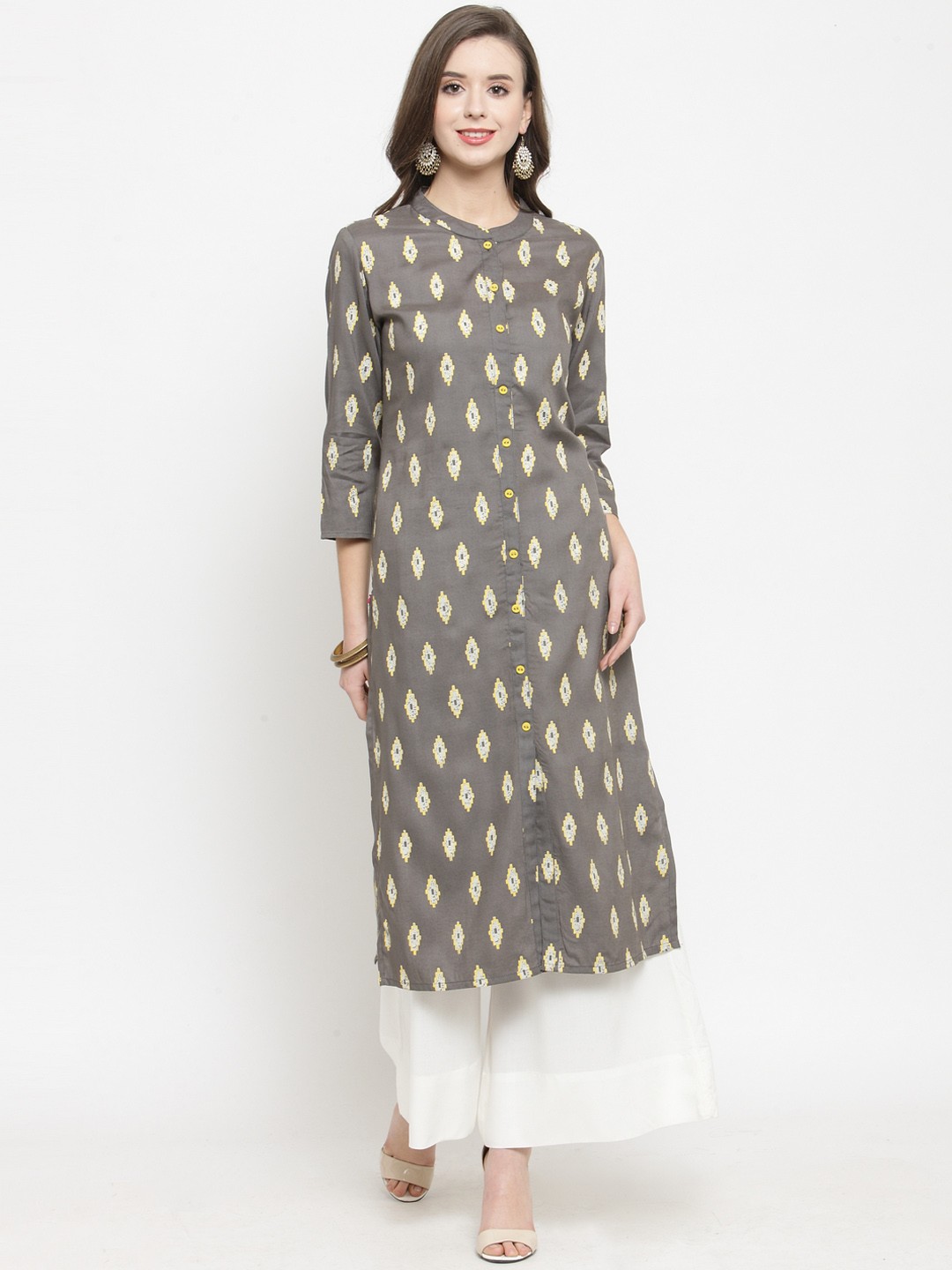 

Varanga Women Brown & Off-White Printed Kurta with Palazzos