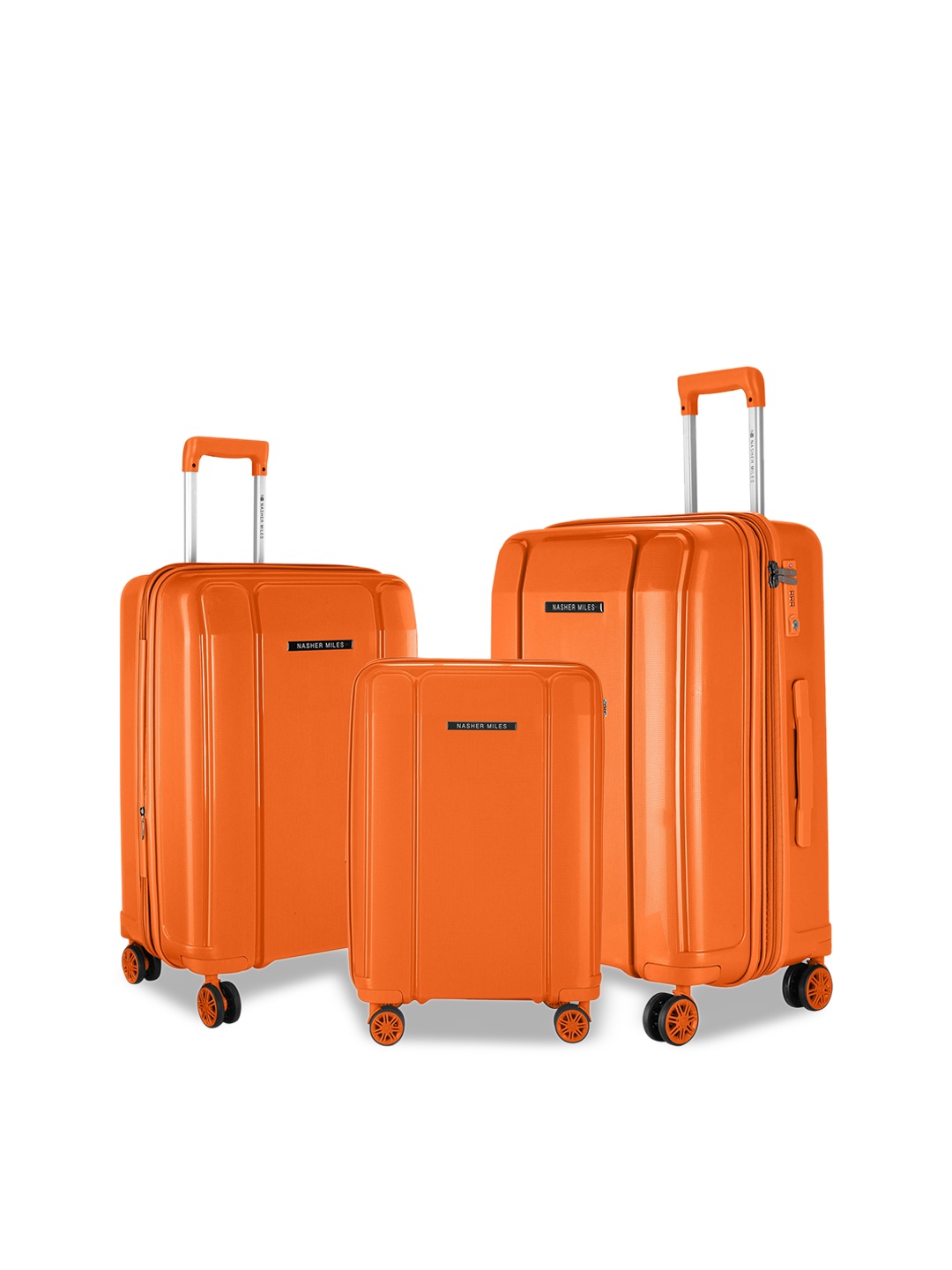 

Nasher Miles Set of 3 Orange Solid Hard-Sided Trolley Bags