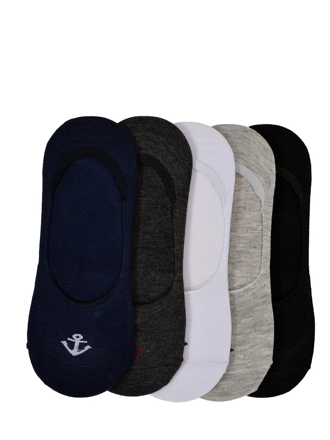 

MARC Men Pack of 5 Solid Shoe Liners, Multi