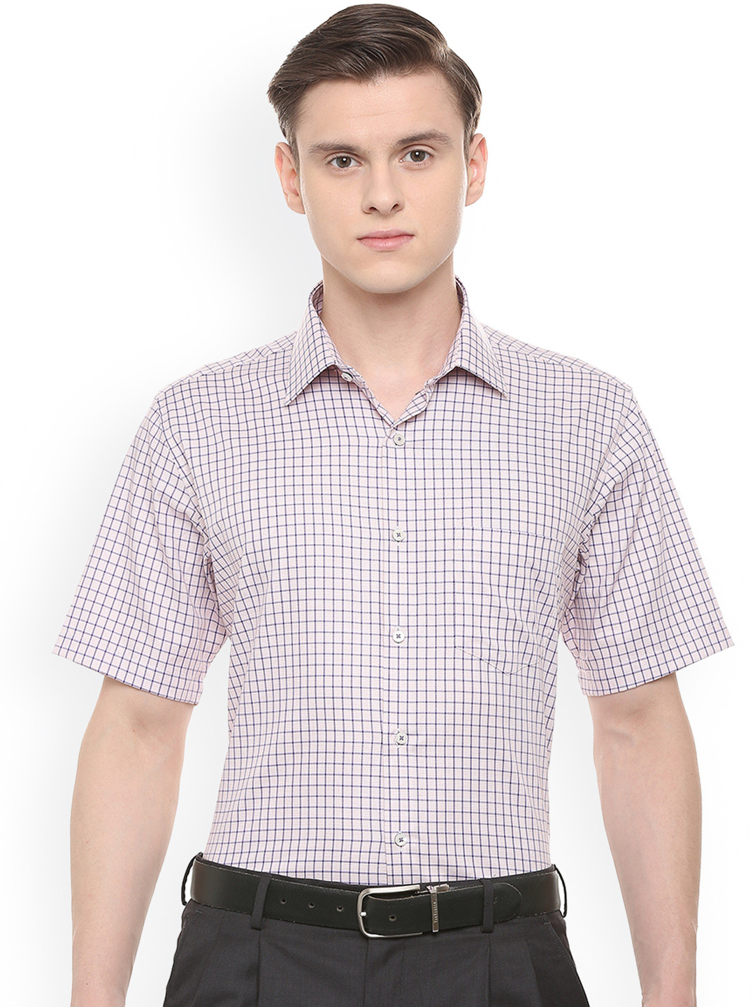 

Van Heusen Men Purple Regular Fit Checked Formal Shirt