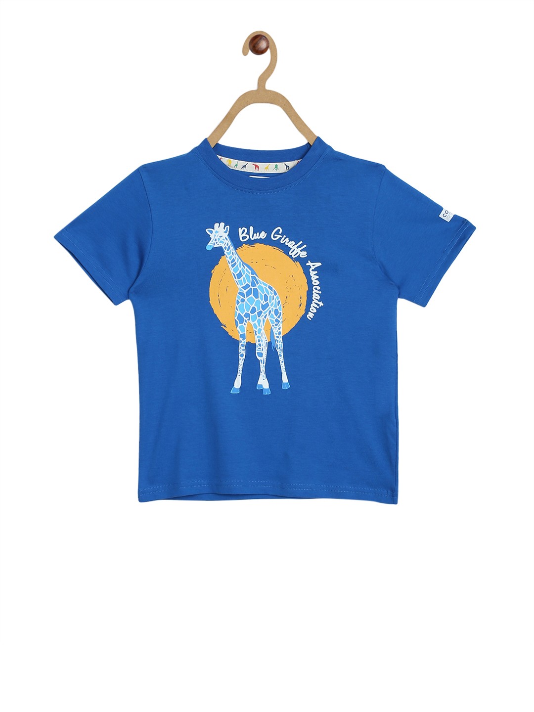 

Blue Giraffe Boys Blue Printed Round Neck T-shirt