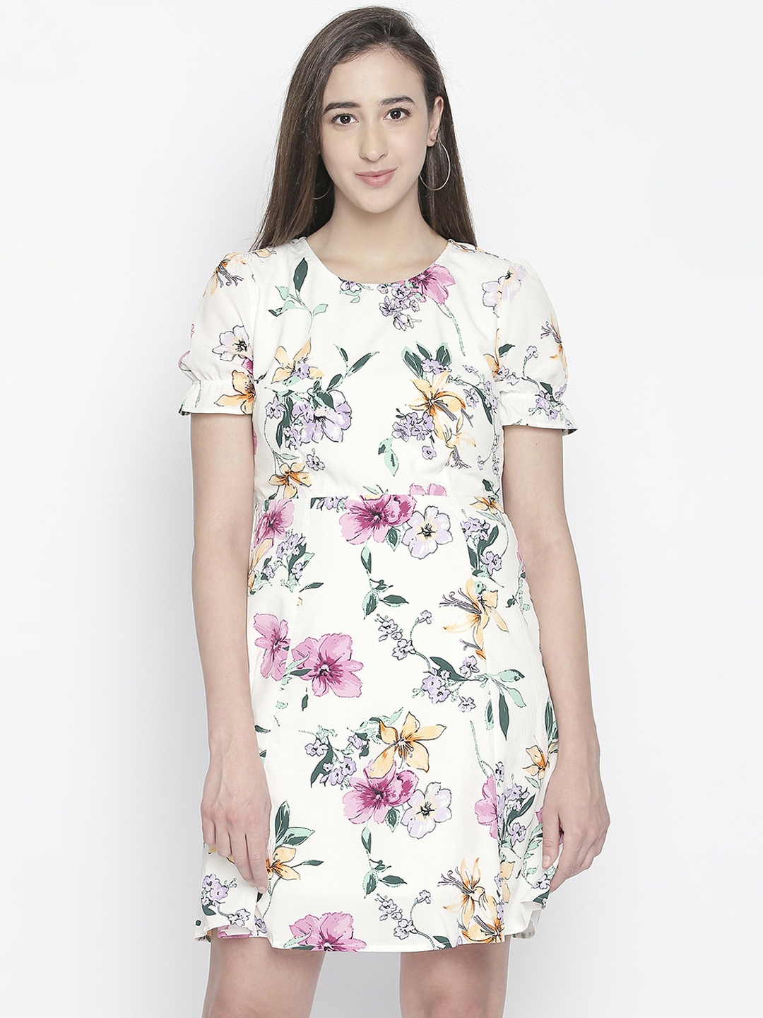 

Honey by Pantaloons Women White Printed Fit and Flare Dress