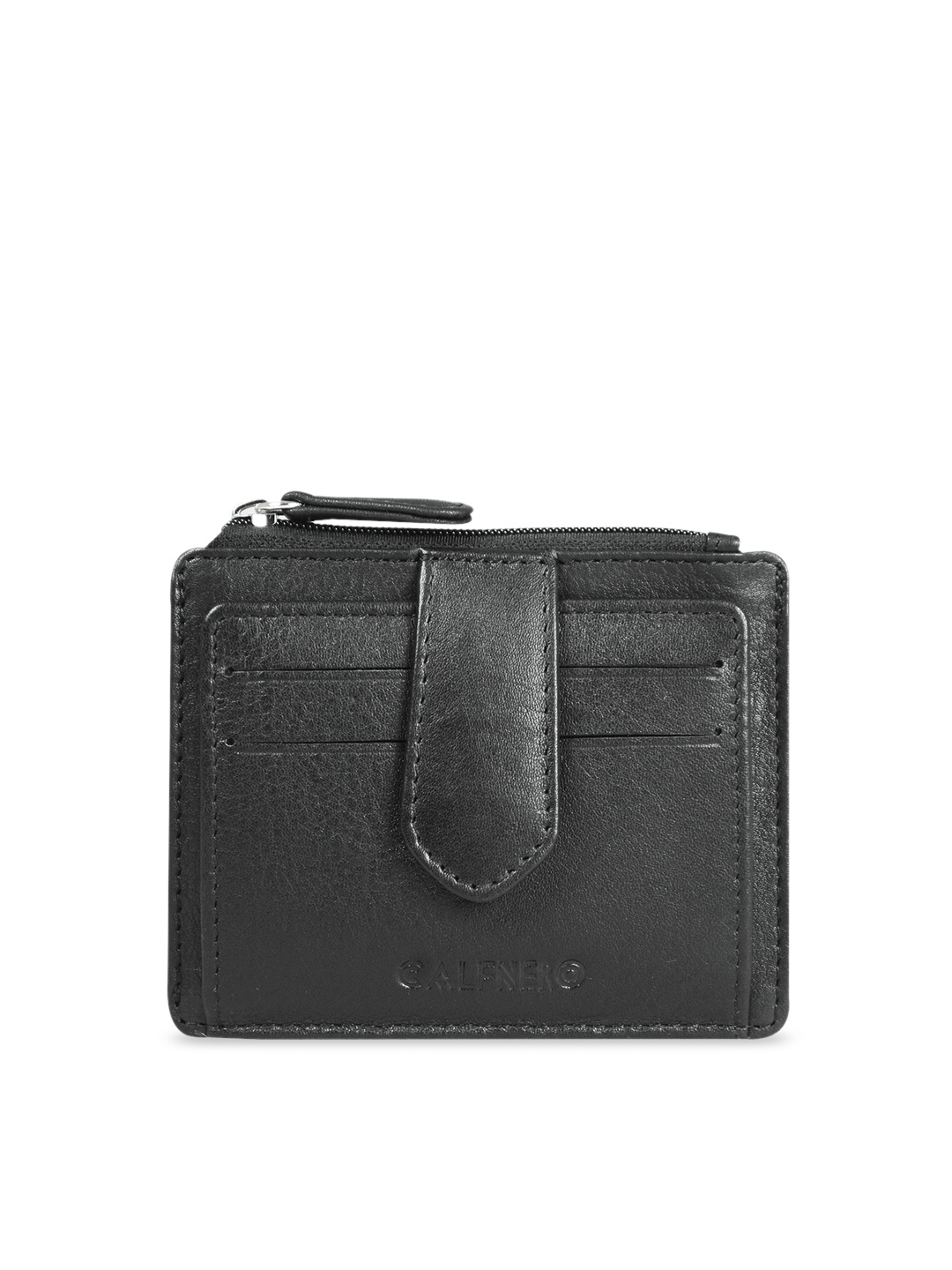 

CALFNERO Unisex Black Solid Card Holder