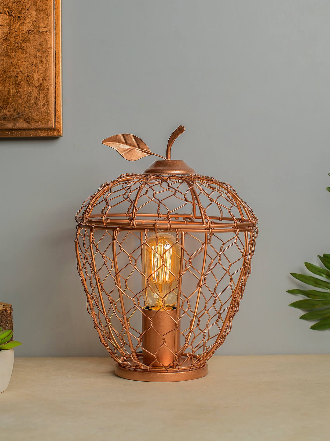 

Homesake Copper-Toned Textured Handcrafted Filament Table Lamp