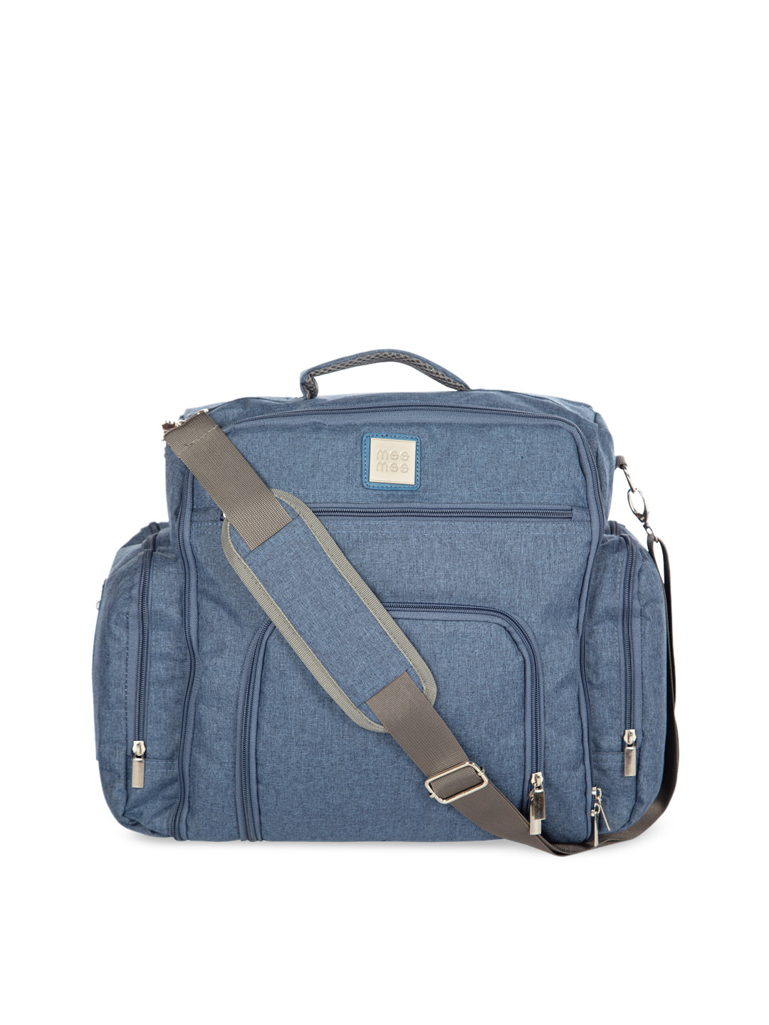 

MeeMee Unisex Blue Solid Diaper Bag