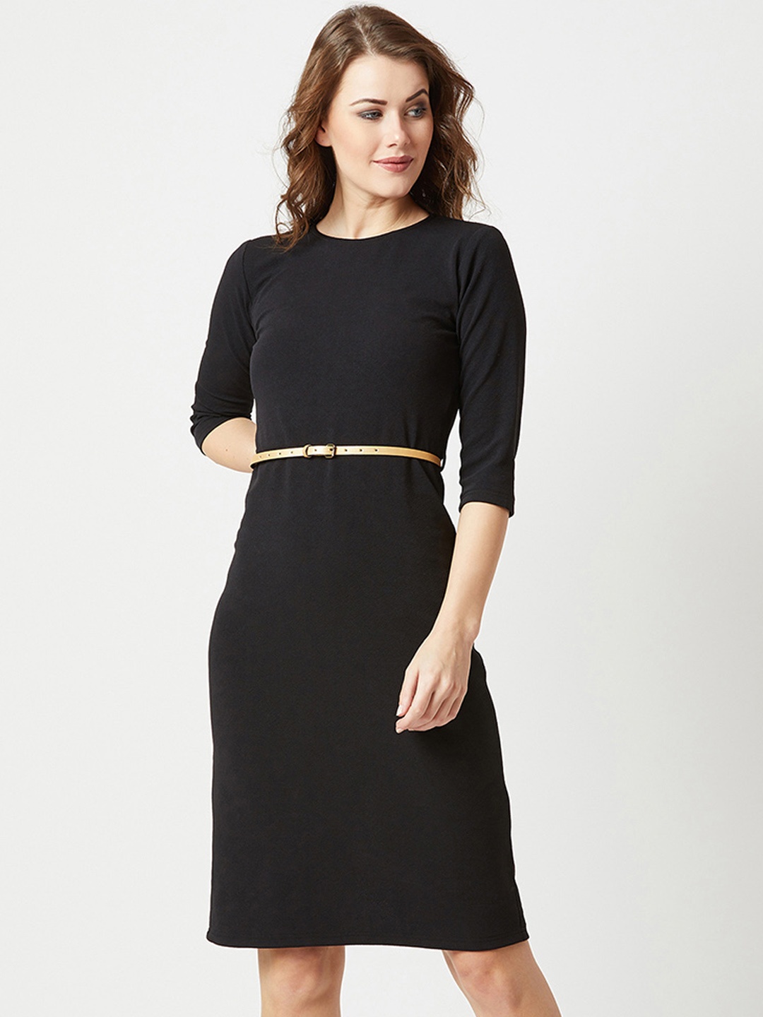 

Miss Chase Women Black Solid Sheath Dress