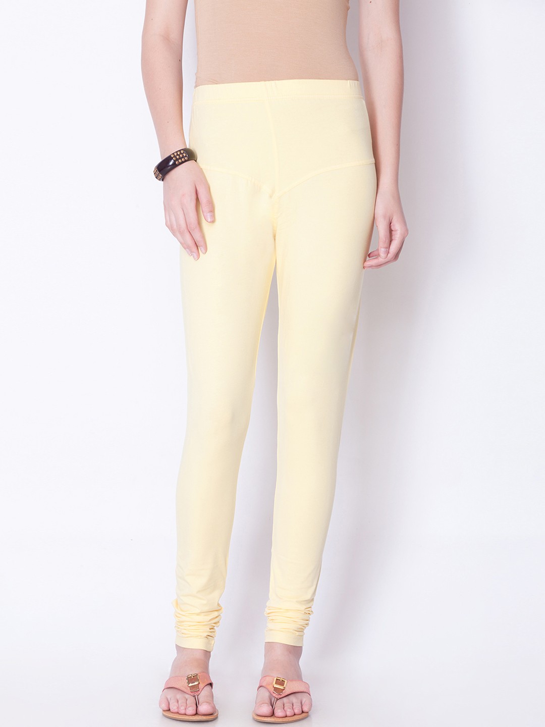 

Dollar Missy Women Cream Coloured Churidar Leggings
