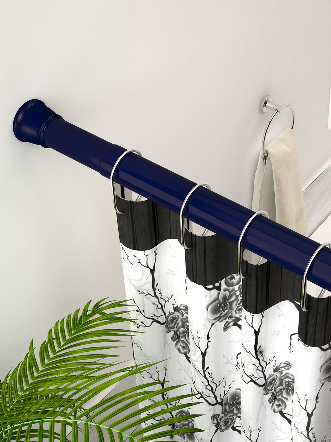 

Story@home Blue Solid Shower Curtain Rod