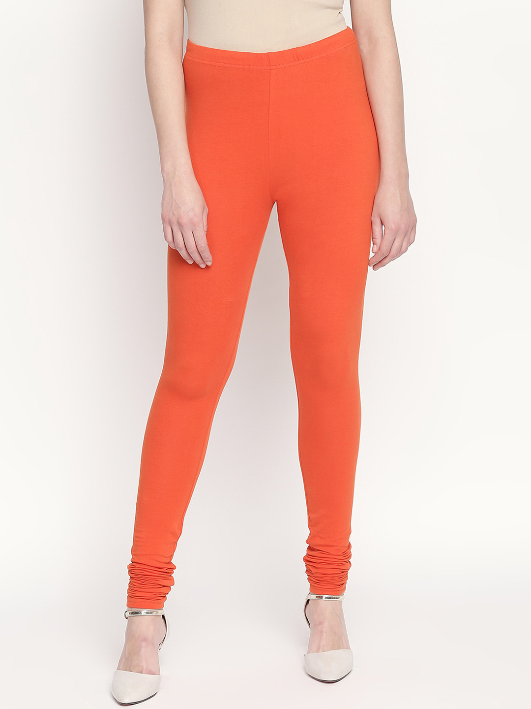 

RANGMANCH BY PANTALOONS Women Rust Orange Solid Churidar