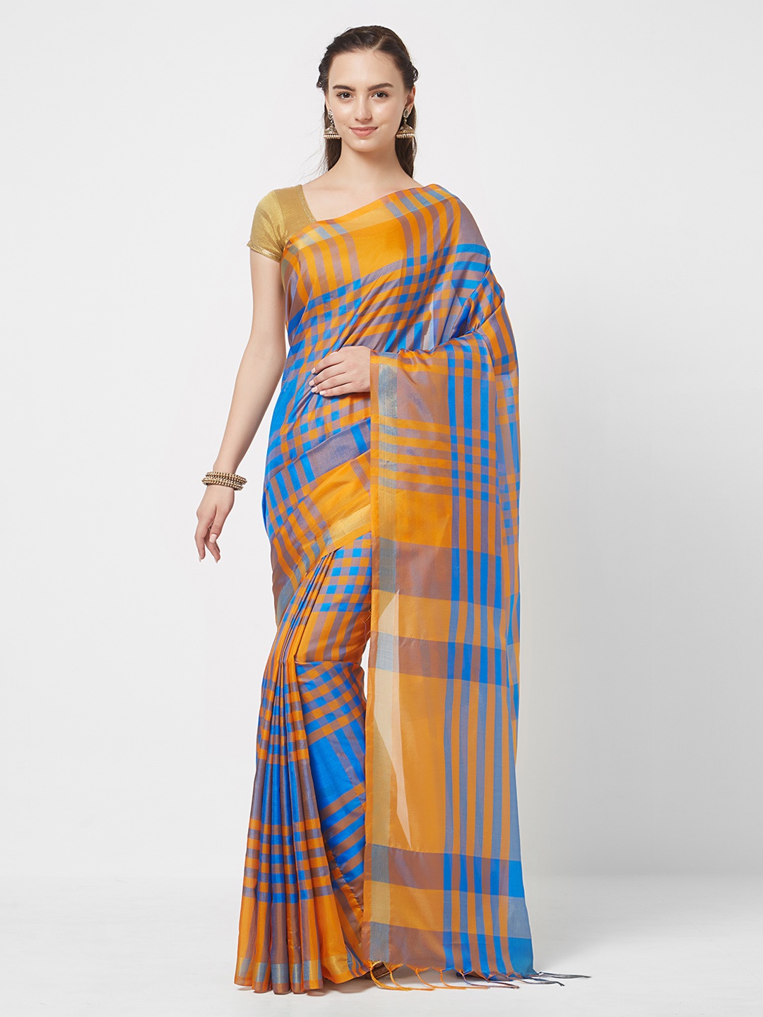 

MOKSHA DESIGNS Multicoloured Checked Saree, Multi