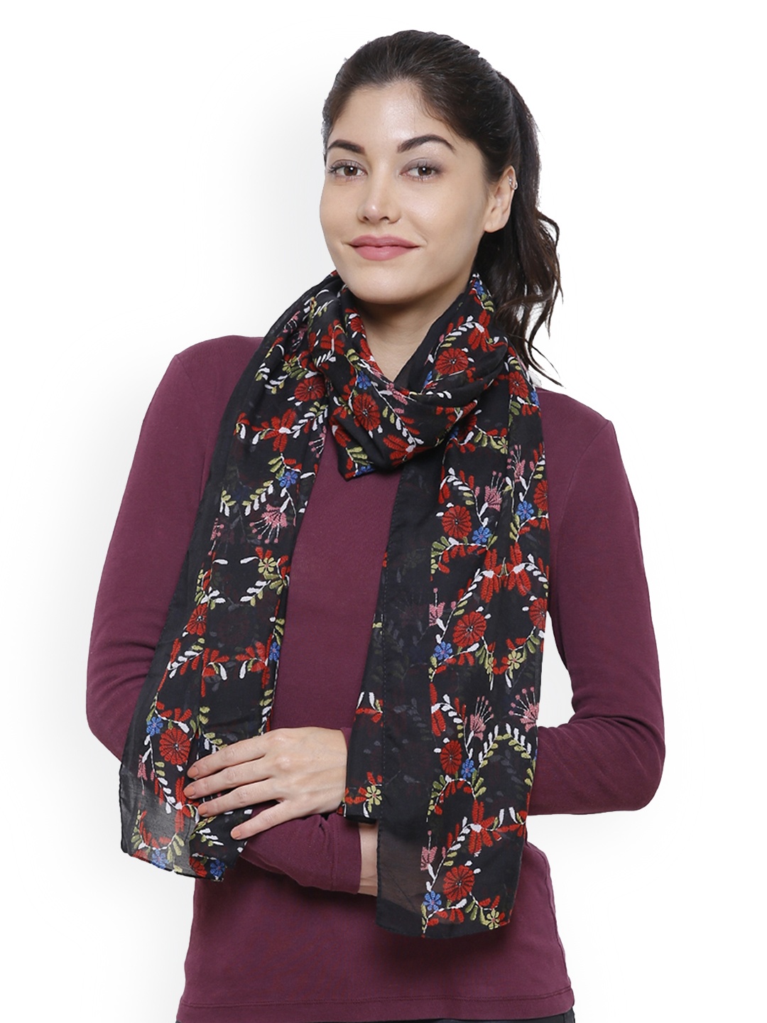 

Citypret Black Printed Scarf