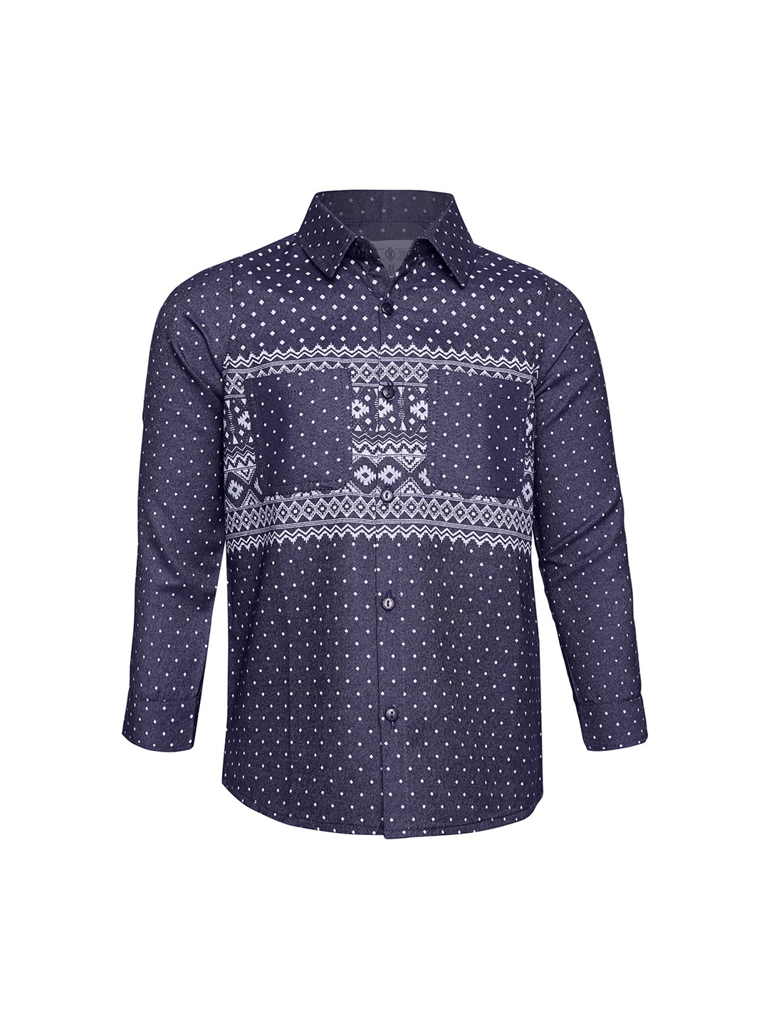

Oxolloxo Boys Navy Blue Regular Fit Printed Casual Shirt