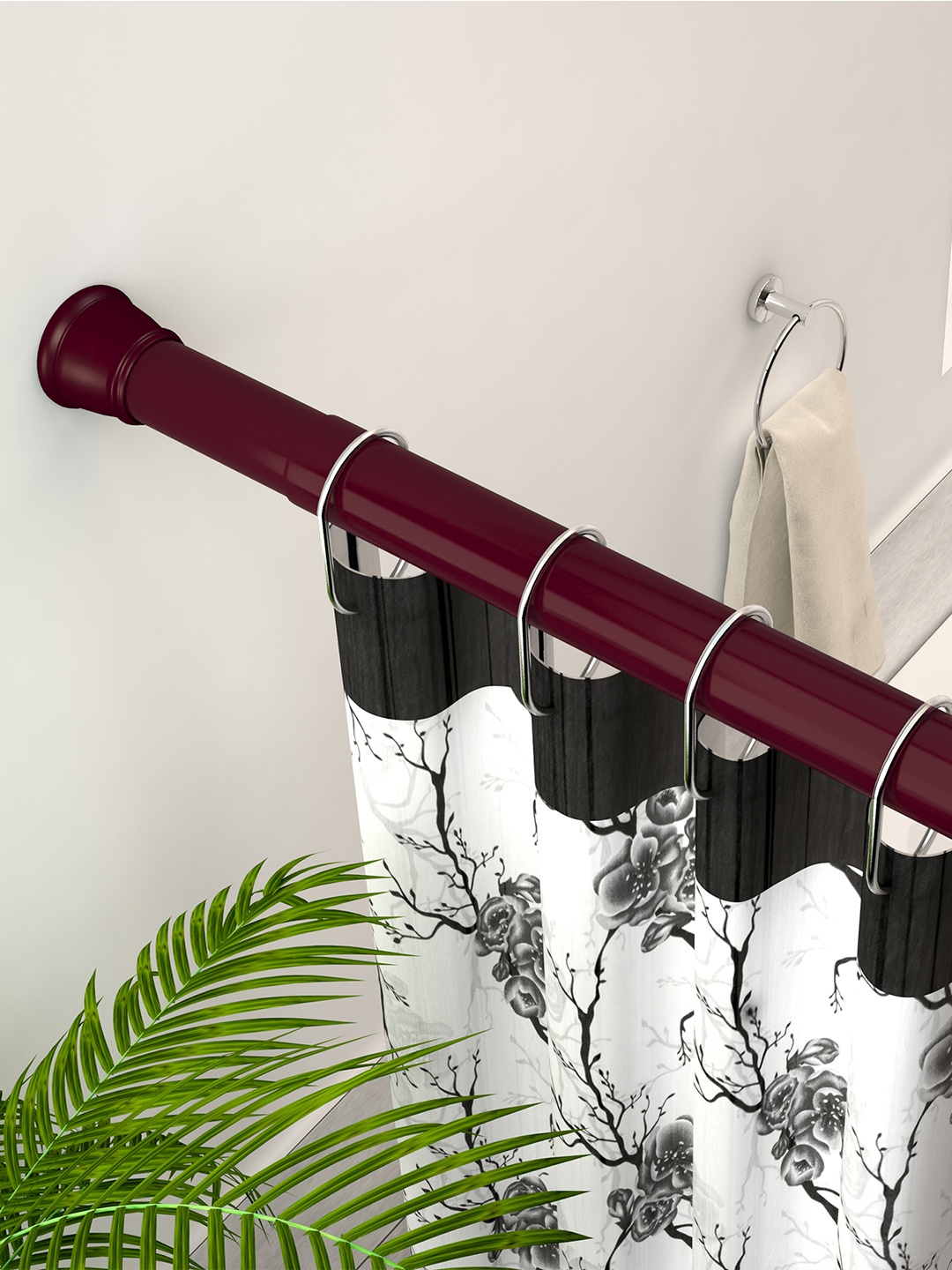 

Story@home Maroon Solid Shower Curtain Rod