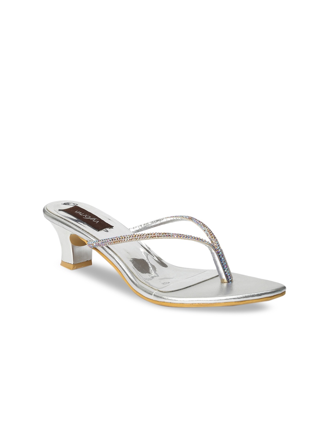 

VALIOSAA Women Silver-Toned Solid Heels