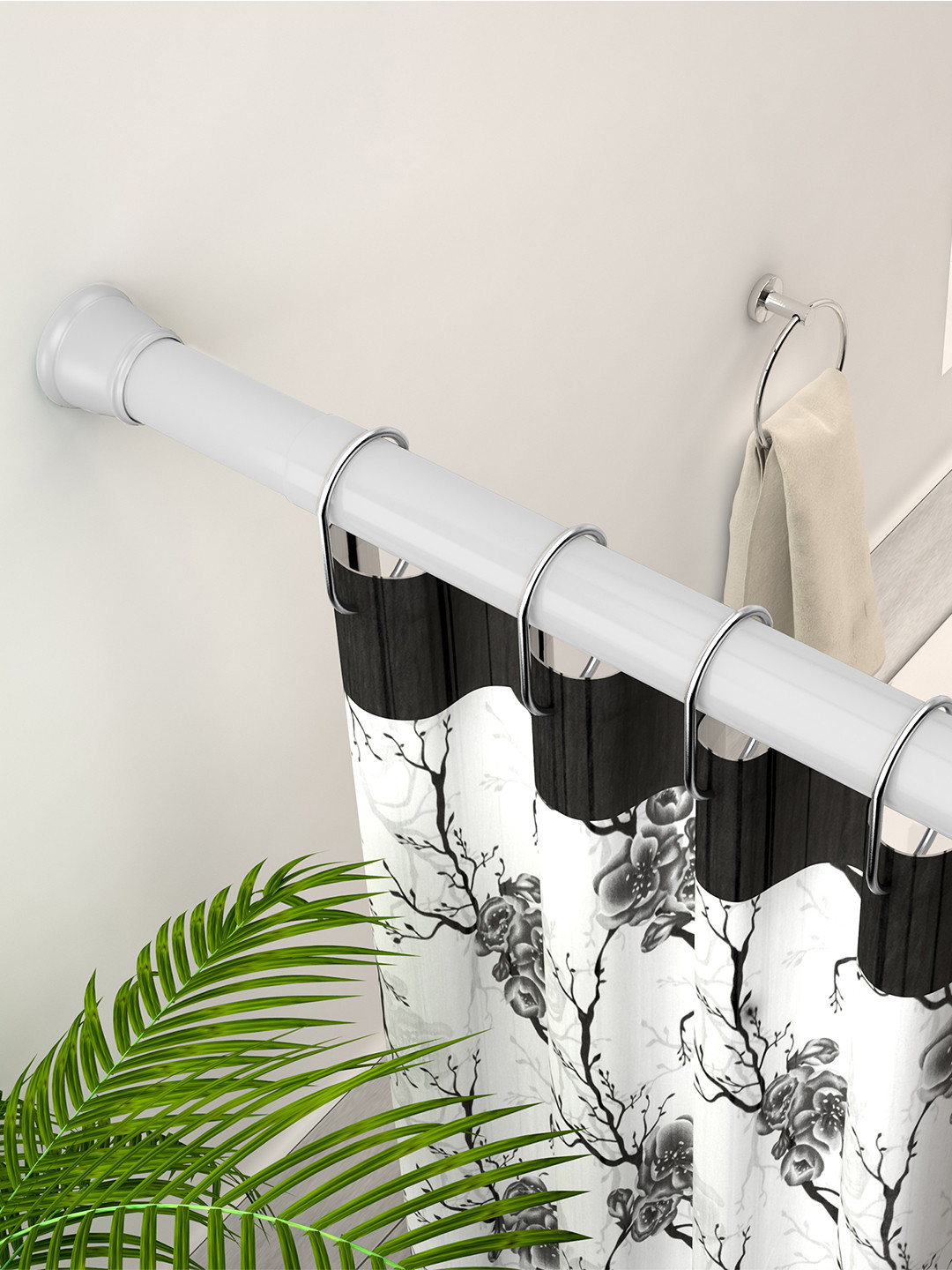 

Story@home White Solid Shower Curtain Rod