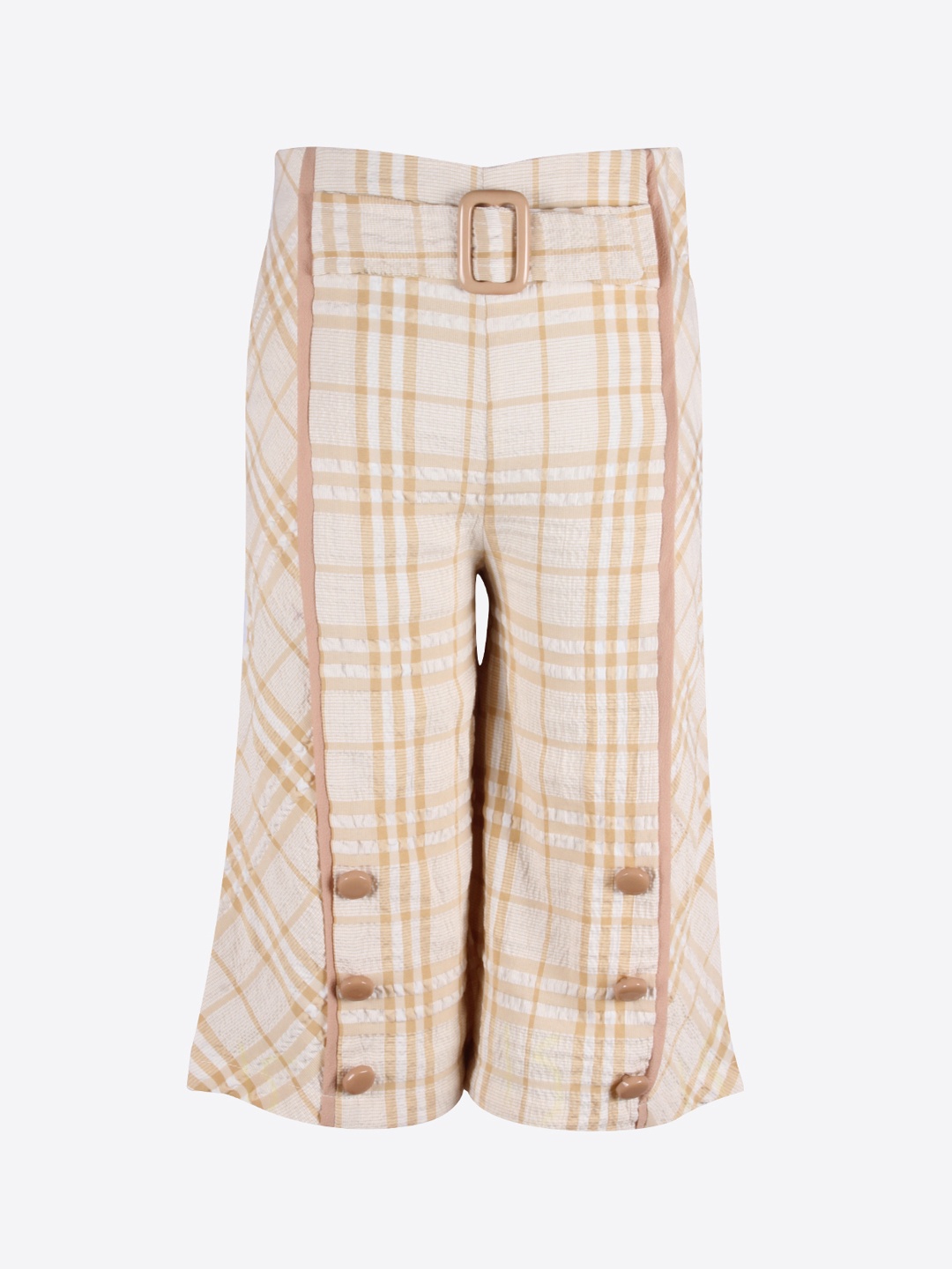 

CUTECUMBER Girls Beige Smart Regular Fit Checked Culottes