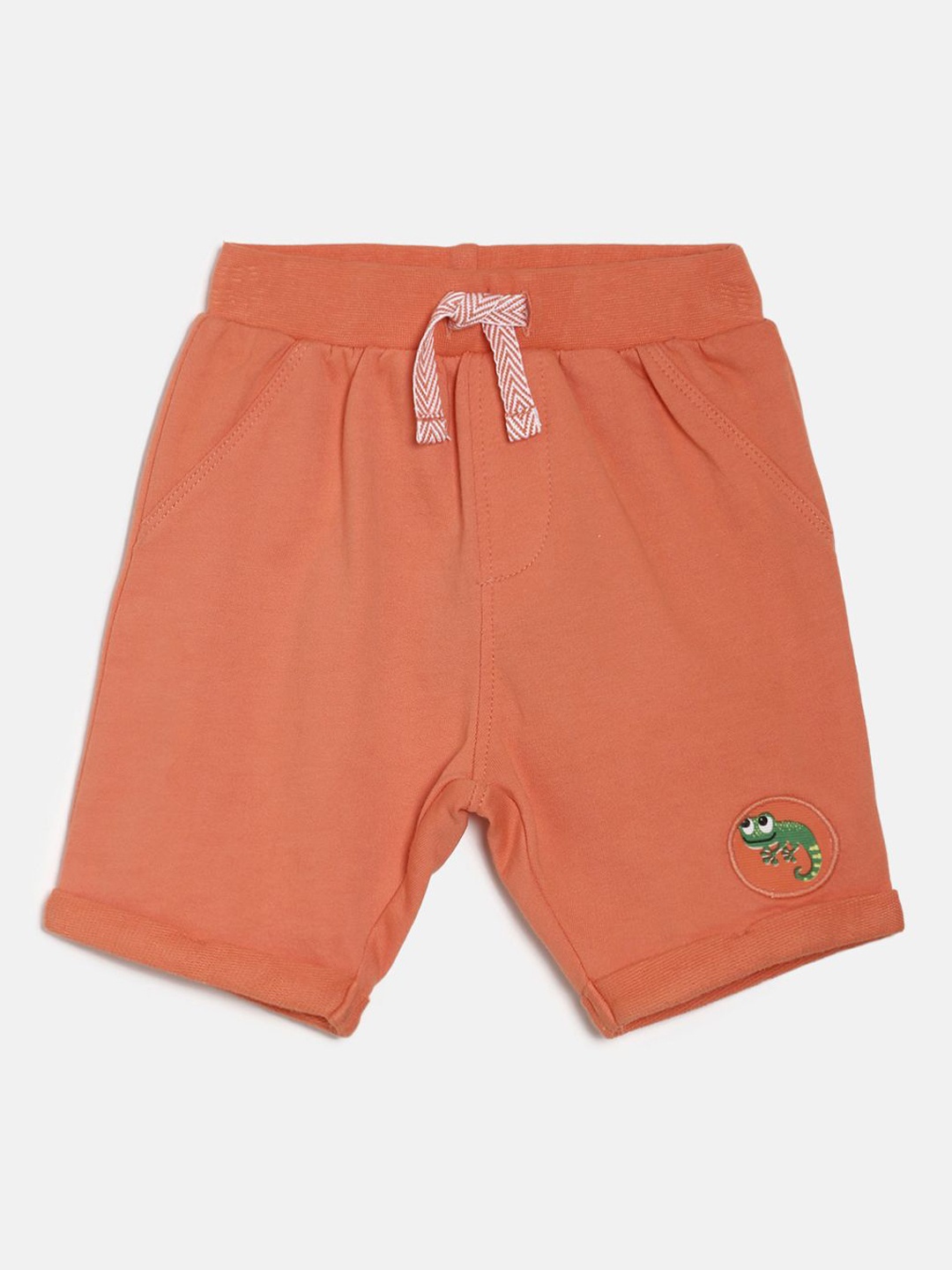 MINI KLUB Boys Orange Solid Regular Fit Regular Shorts