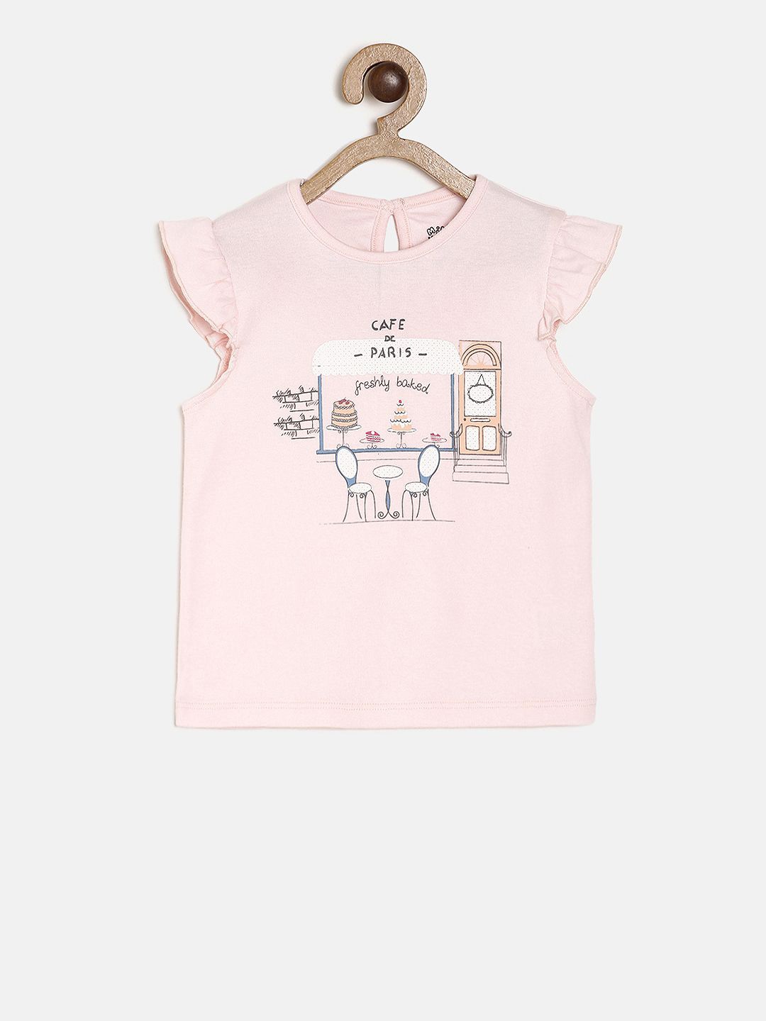 

MINI KLUB Girls Pink Printed Pure Cotton Top