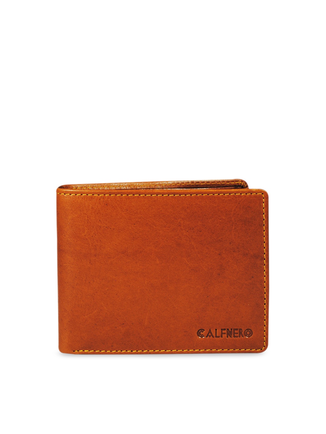 

CALFNERO Men Tan Brown Solid Two Fold Wallet
