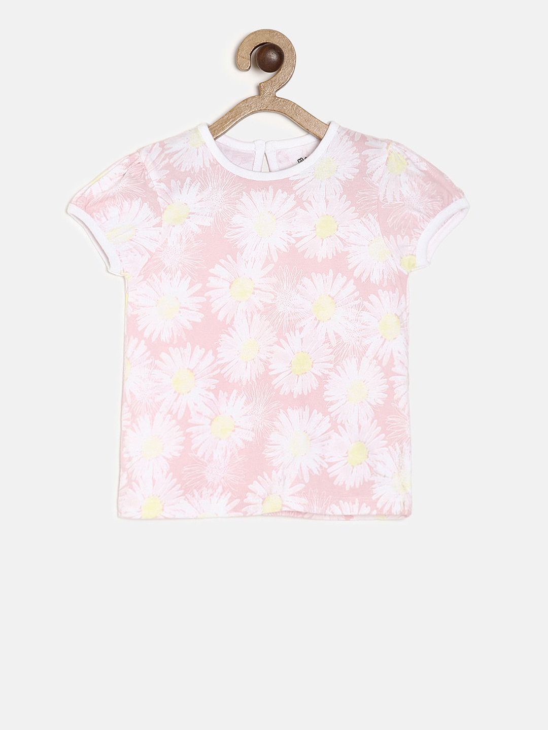 MINI KLUB Girls Pink Printed Pure Cotton Top