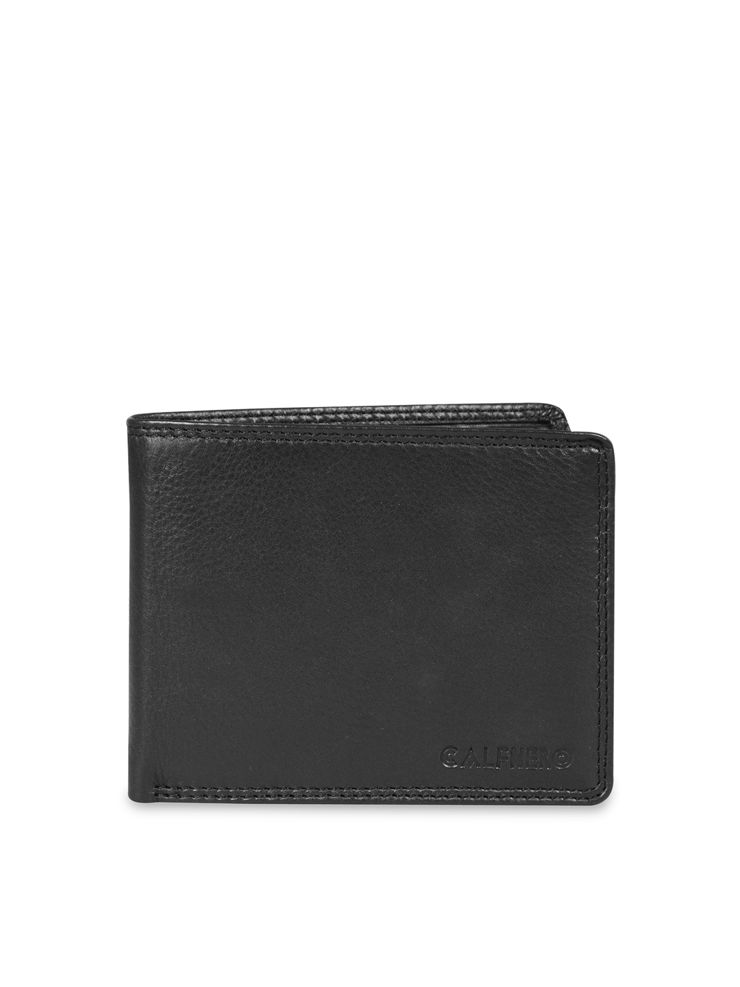 

CALFNERO Men Black Solid Two Fold Wallet