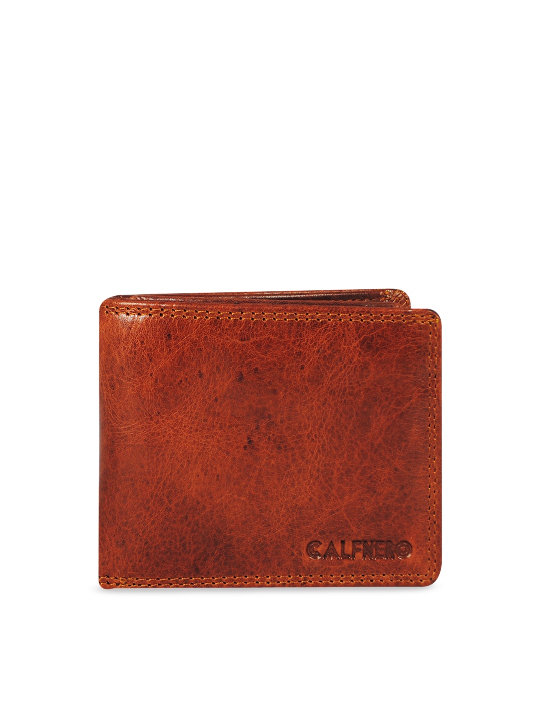 CALFNERO Men Brown Solid Two Fold Wallet