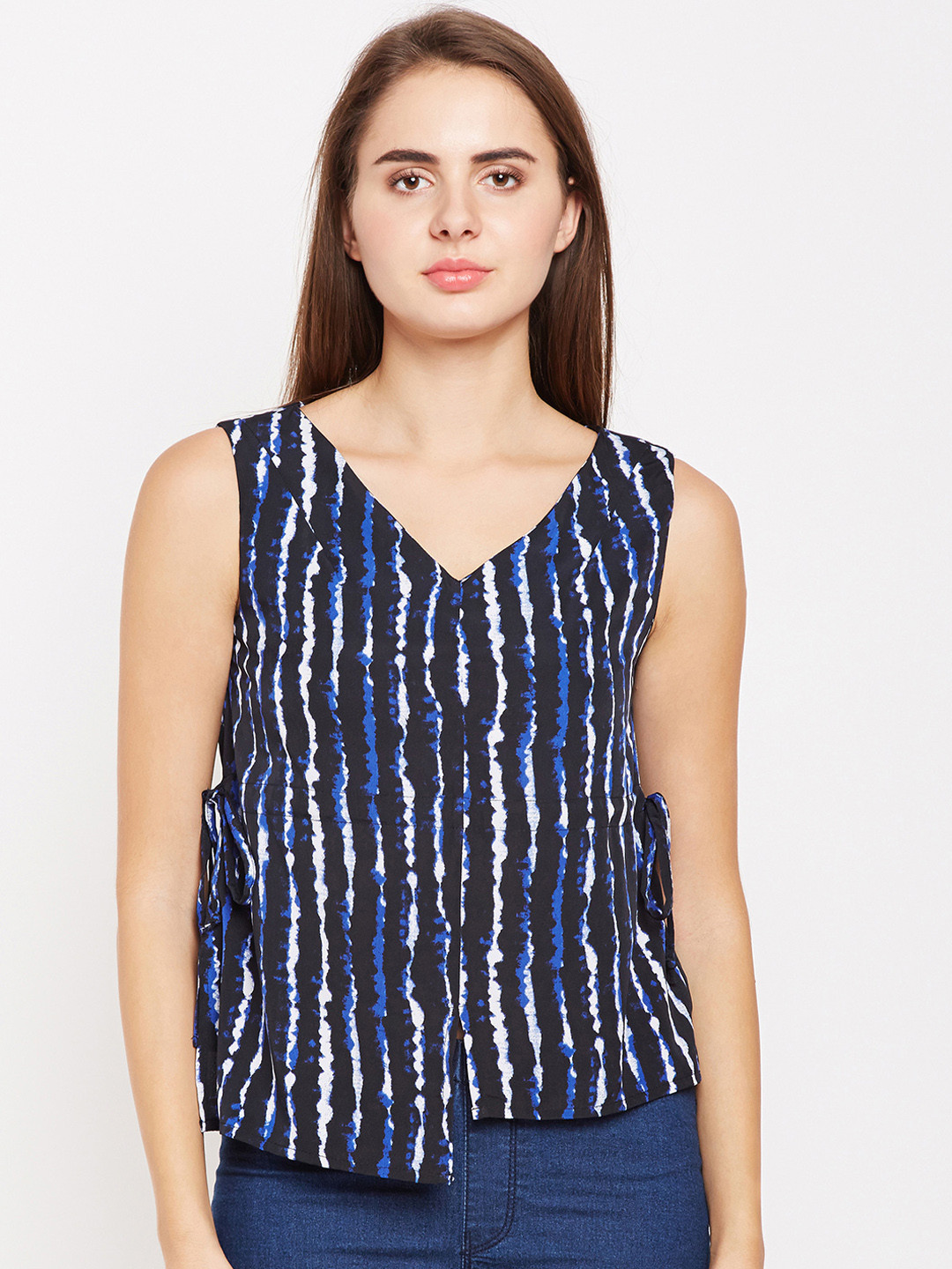 

Oxolloxo Women Navy Blue Printed Top