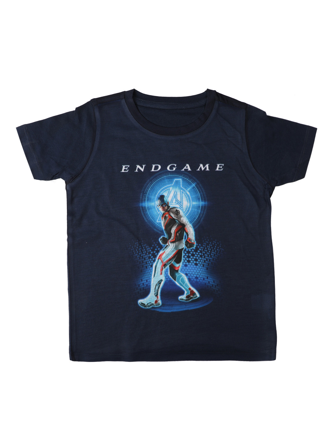

Marvel by Wear Your Mind Boys Navy Blue Captain America Printed Round Neck T-shirt
