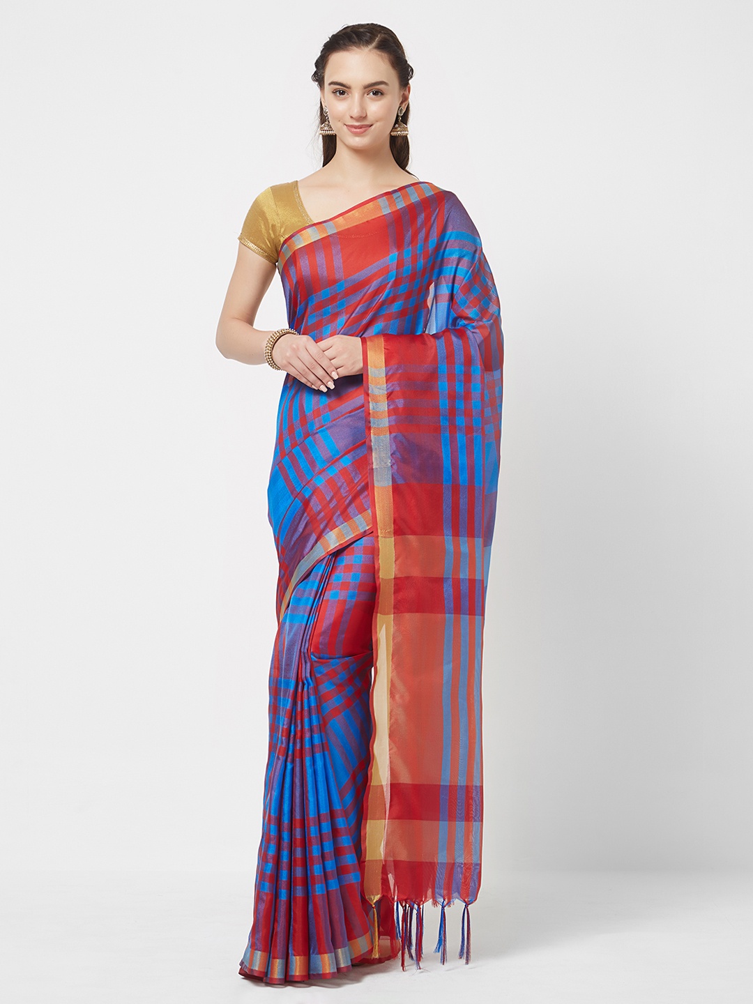 

MOKSHA DESIGNS Multicoloured Colourblocked Saree, Multi
