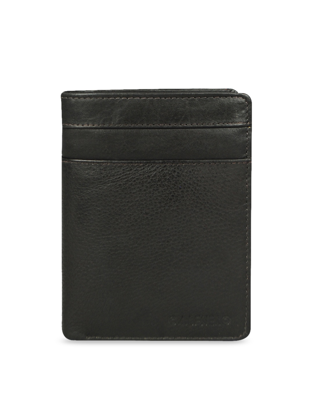 

CALFNERO Men Black Solid Leather Two Fold Wallet