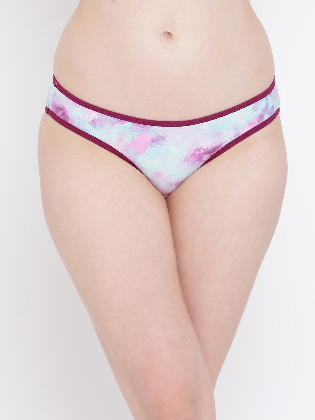 

Clovia Women Purple & Blue Self Design Bikini Briefs PN3092P15XL