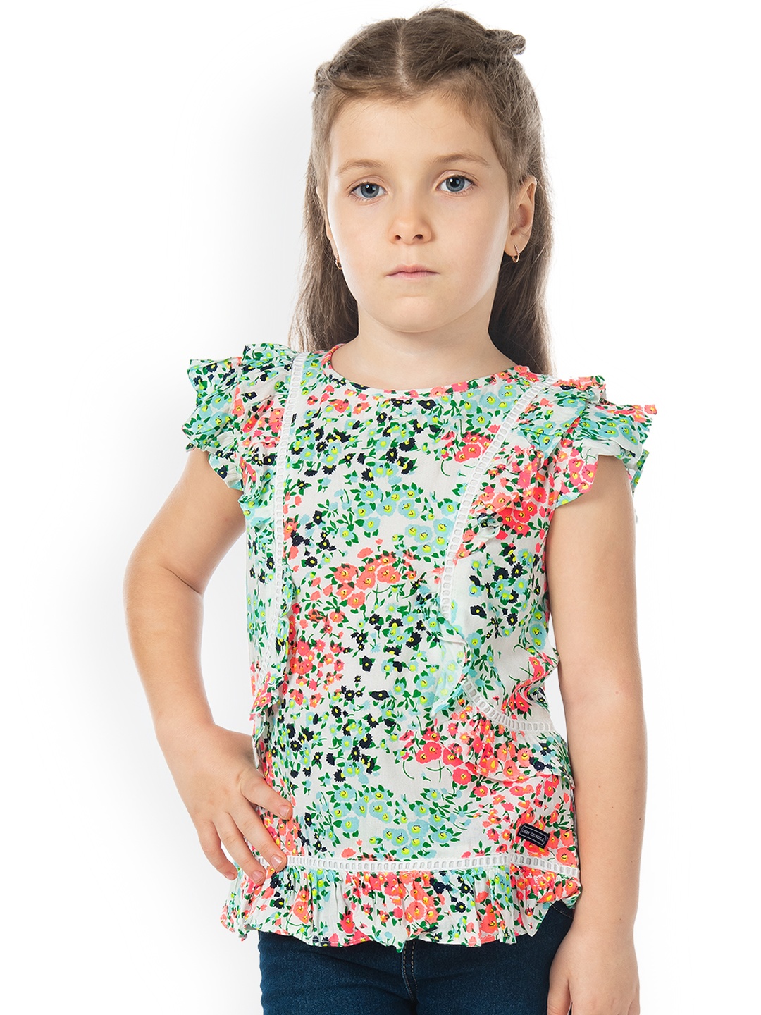 

Cherry Crumble Girls Multicoloured Printed A-Line Top, Multi
