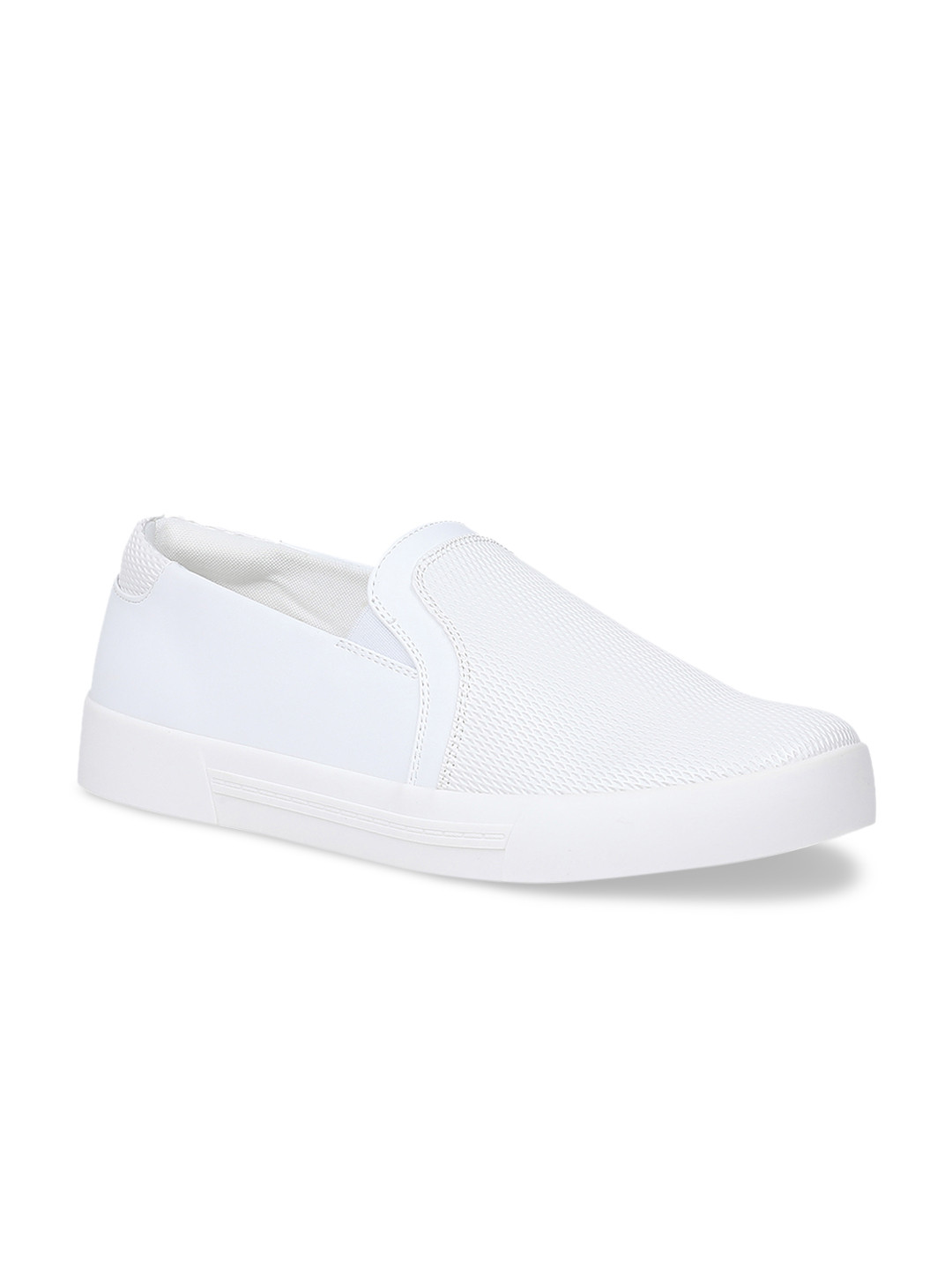 

Call It Spring Women White Textured Slip-On Sneakers