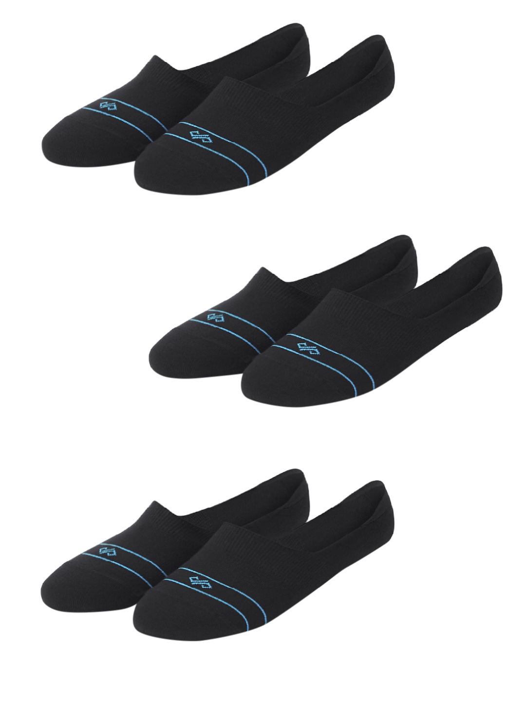 

Dynamocks Pack of 3 Black Solid Shoe Liners