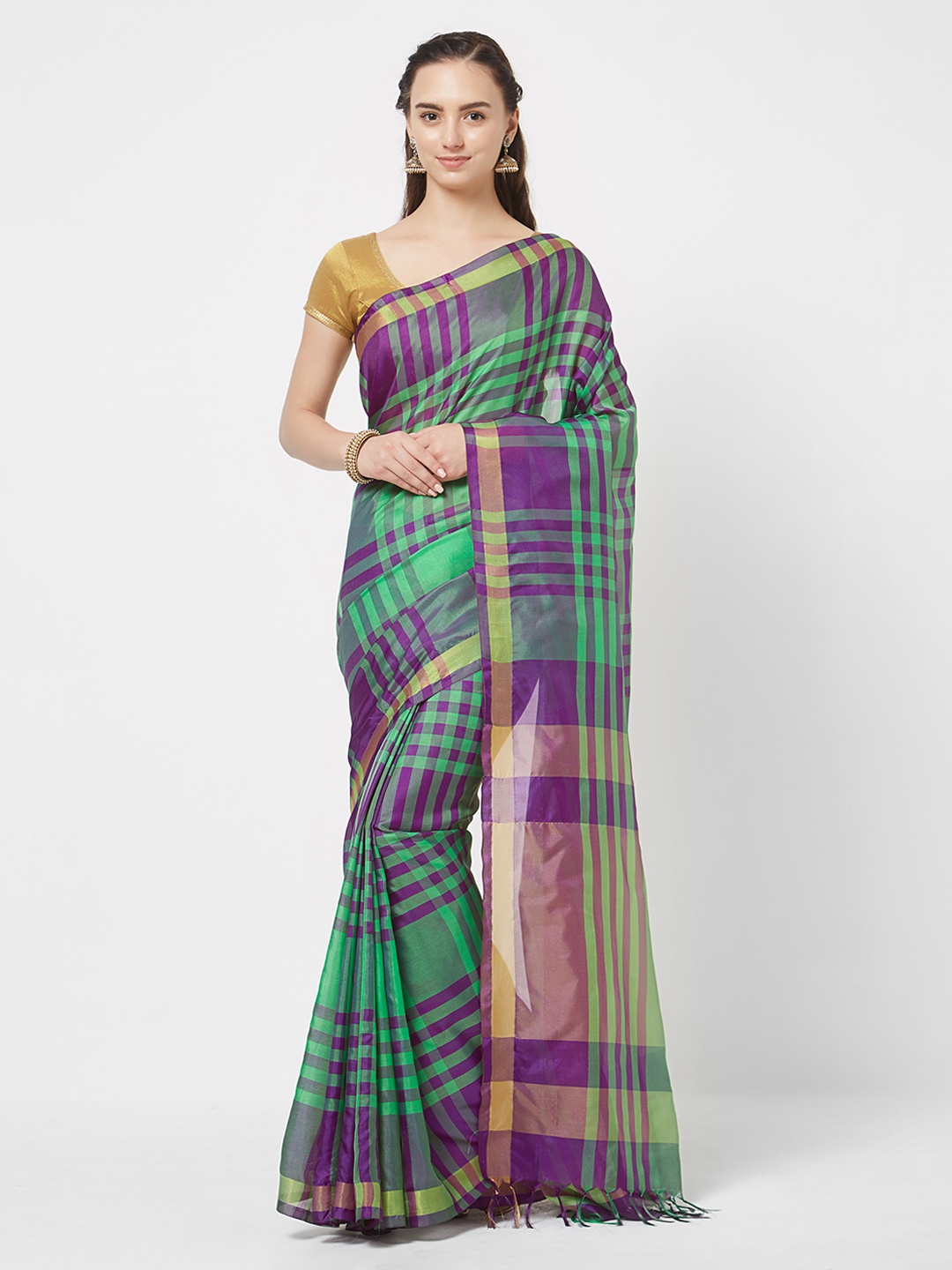 

MOKSHA DESIGNS Multicoloured Checked Saree, Multi