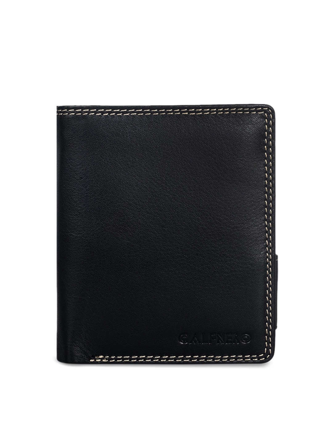 

CALFNERO Men Black Solid Two Fold Wallet