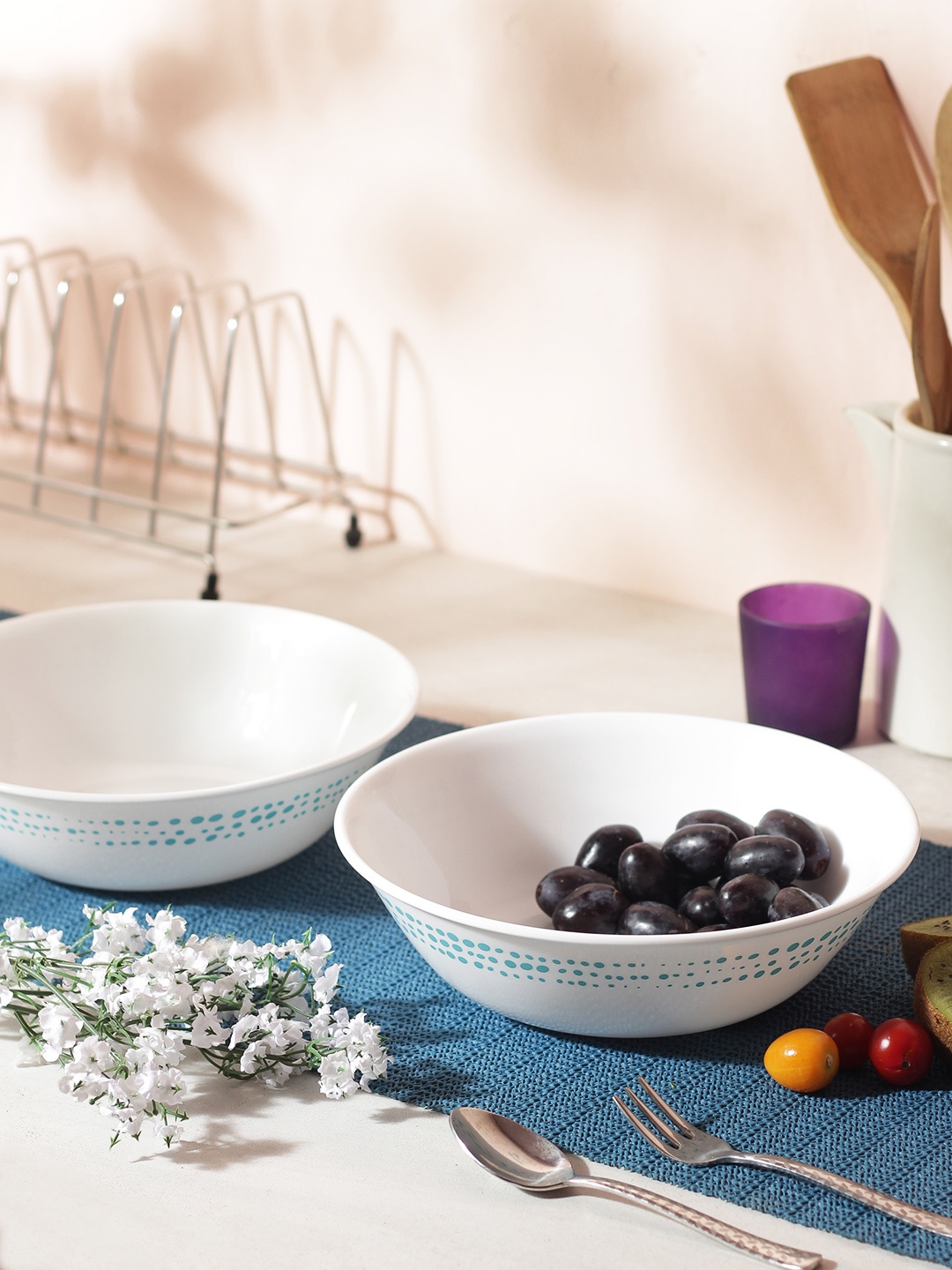 

Corelle Set Of 3 White Printed Bowl Set