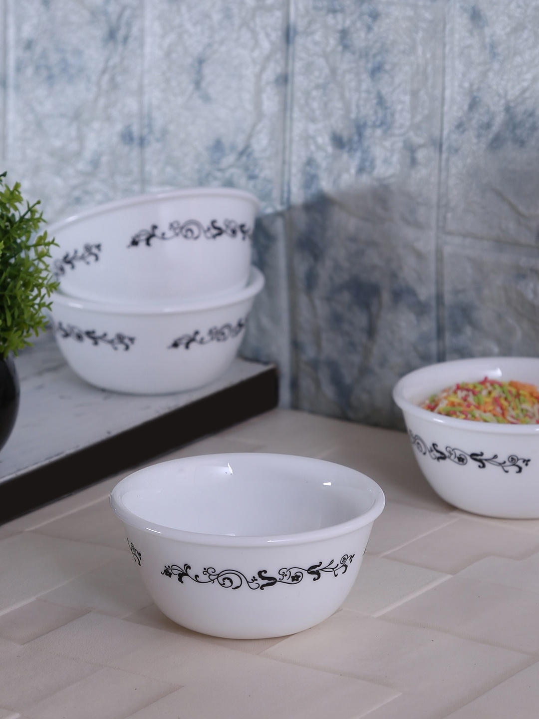 

Corelle Set Of 6 White Printed Katori Set