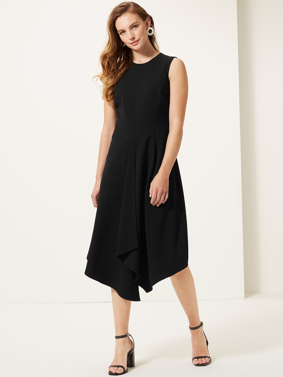 

Marks & Spencer Women Black Solid Fit and Flare Dress