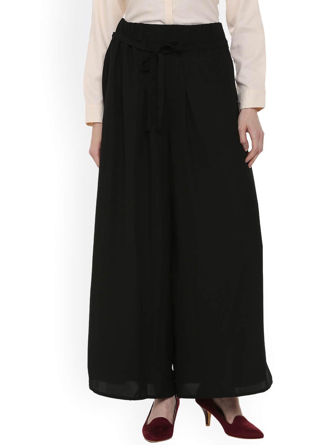 

Van Heusen Woman Black Solid Palazzos