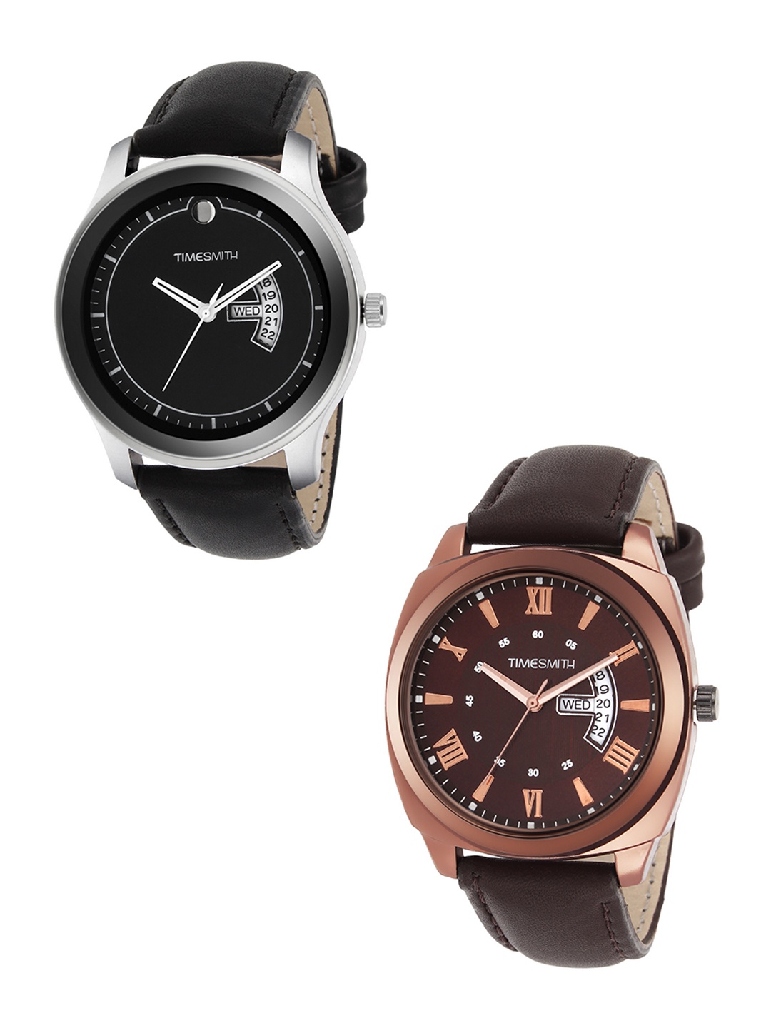 

TIMESMITH Men Multicoloured Analogue Leather Set Of 2 Watch TSC-011-014x, Multi