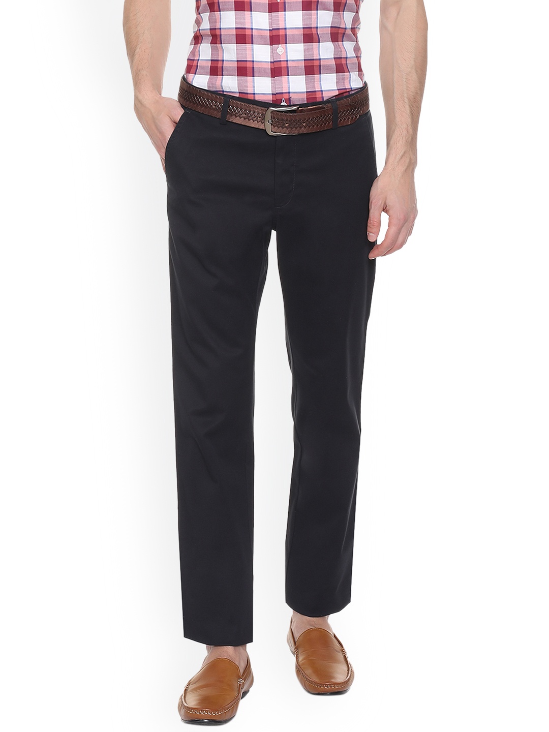 

Allen Solly Men Navy Blue Original Regular Fit Solid Regular Trousers