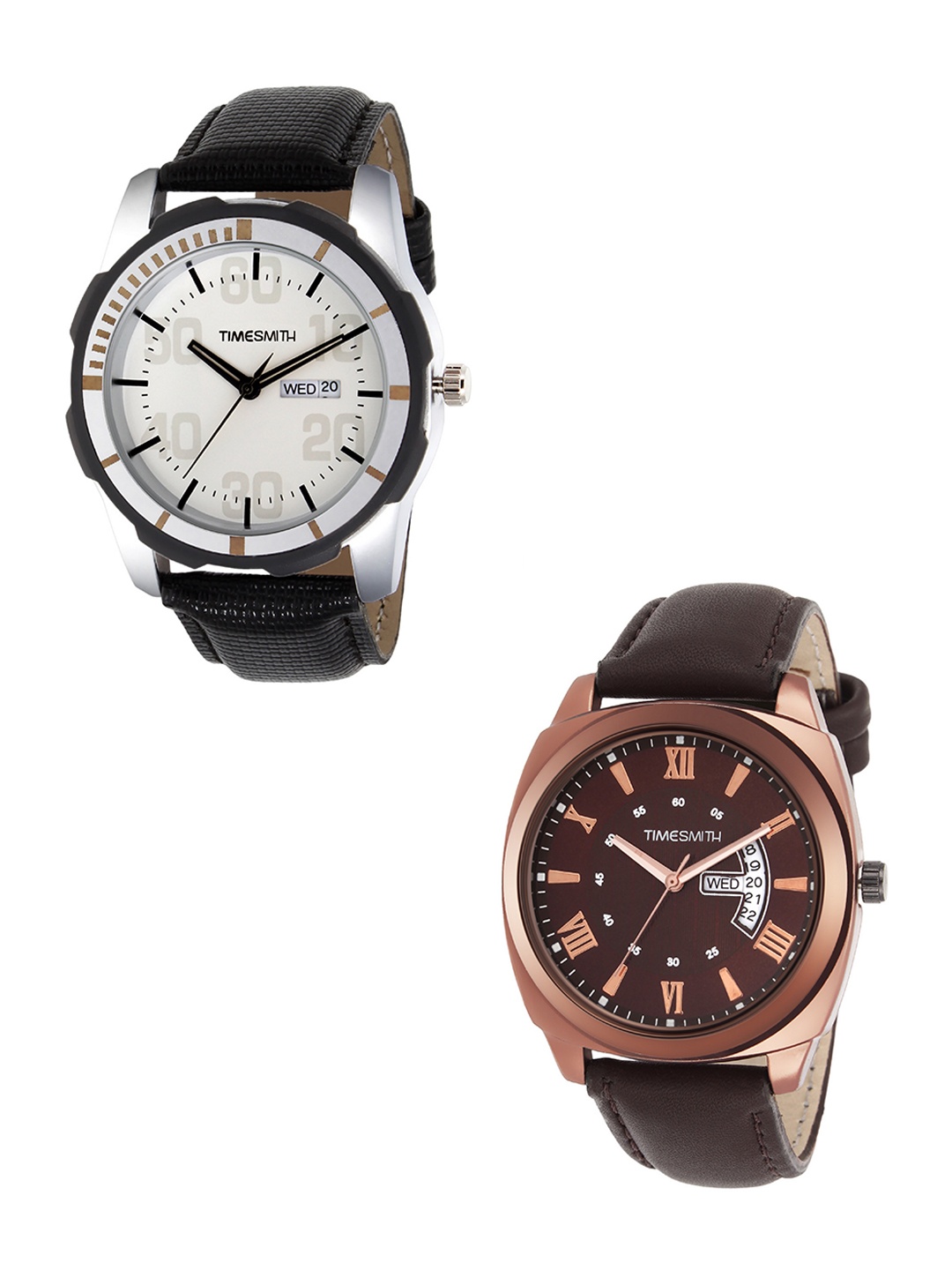 

TIMESMITH Men Multicoloured Analogue Leather Set Of 2 Watch TSC-006-014x, Multi